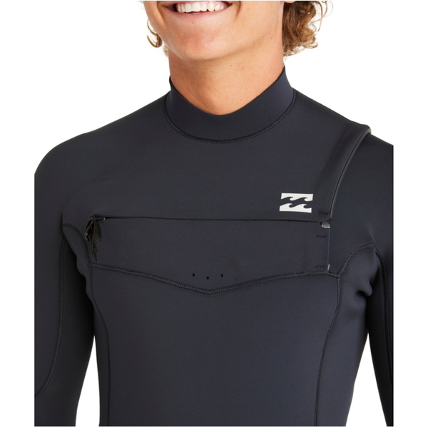 2026 Billabong Da Uomo Absolute Natural 3/2mm Chest Zip Muta ABYW100257 - Black
